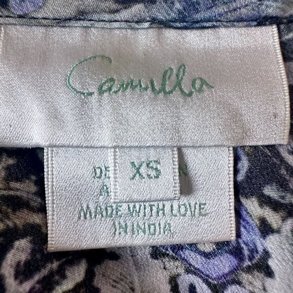 Camilla Mini Dress with Long Overlay Silk Crystal Embellished Size XS Hush Hush - Picture 11 of 16